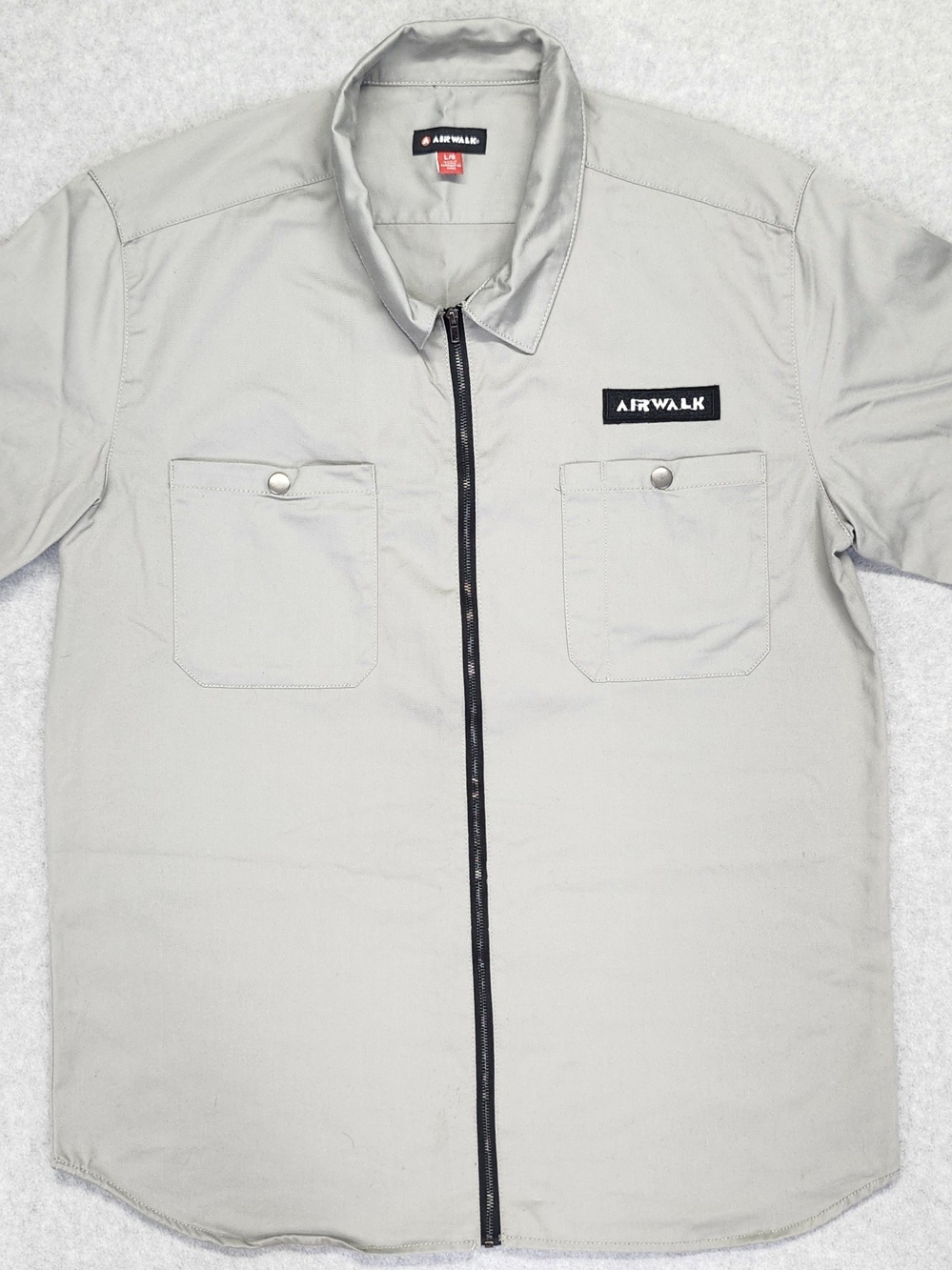 Airwalk Light Gray Zip-Front Shirt Jacket